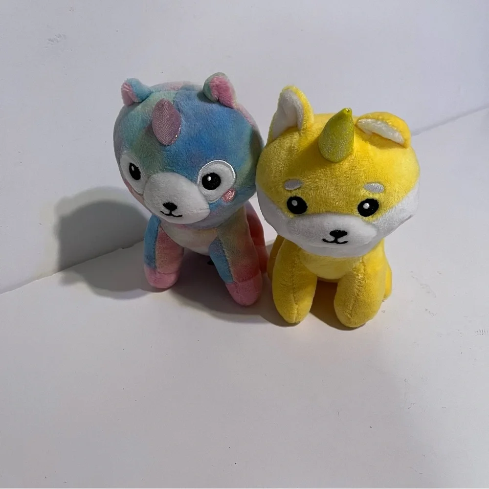 Pomkinz Pet Pals Tie Dye Yellow Plush Unicorn Dogs 7